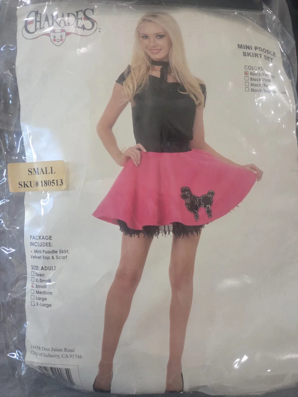 Women's Pink Mini Poodle Skirt Costume.